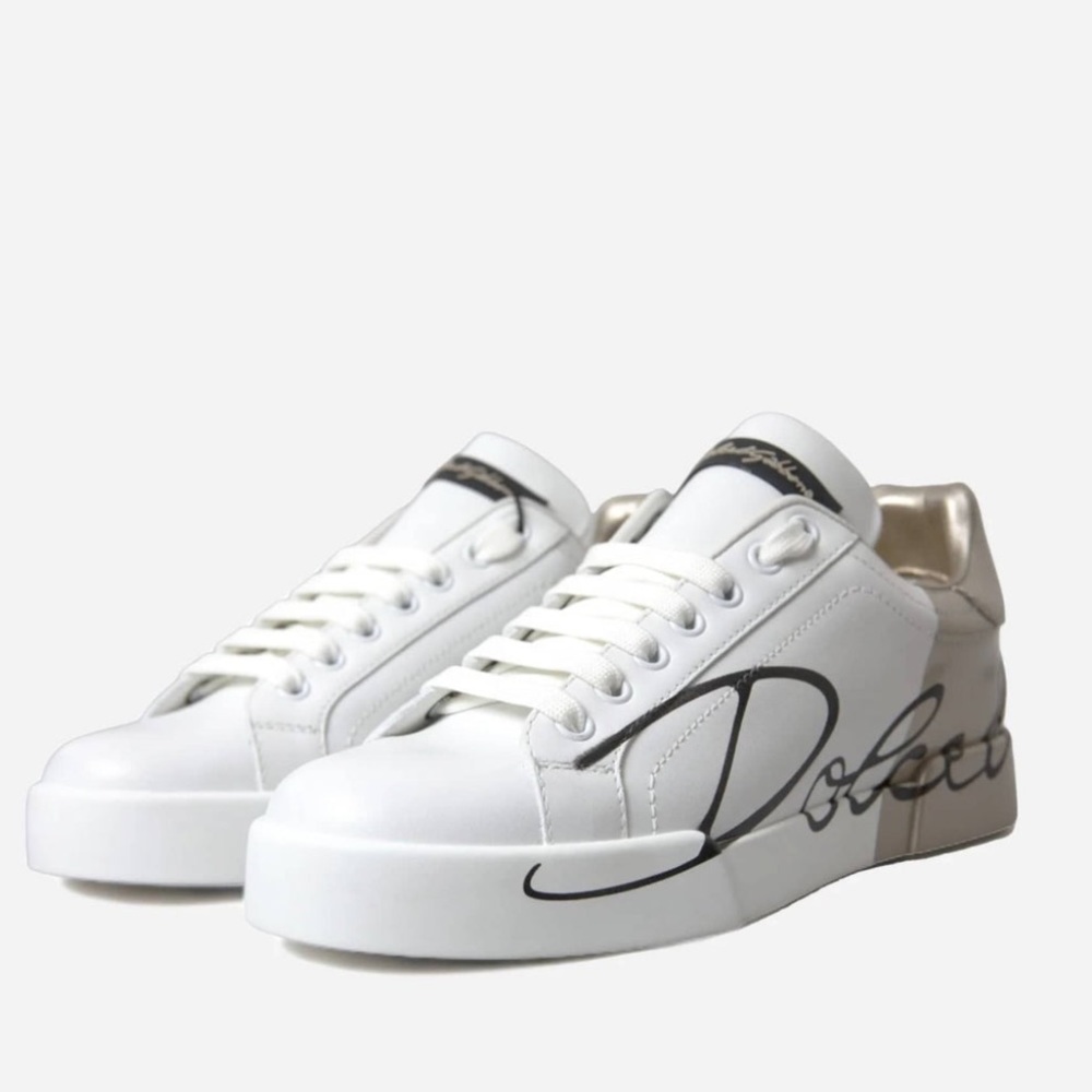 Dolce & Gabbana Portofino Leather Sneakers - NWB / Size 38